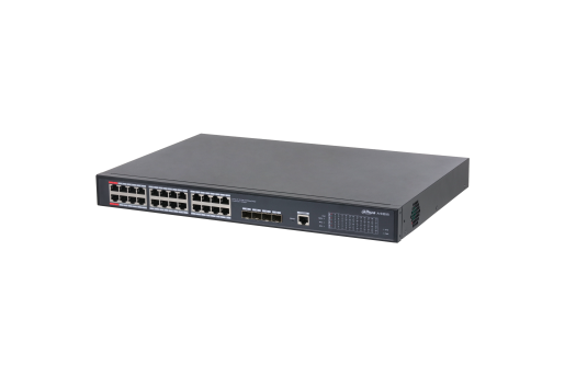 欧博abg(中国)L2+管理型28口PoE交换机360W-DH-S3900C-24GT4XF-360-24个10/100/1000Mbps Base-T以太网PoE端口，4个1/10Gbps Base-X SF